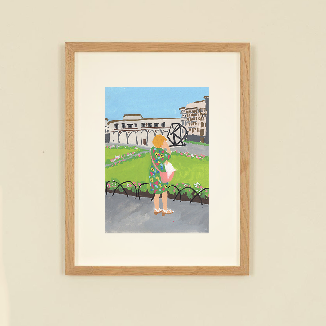 Original framed painting- At the Park- Or Lapid