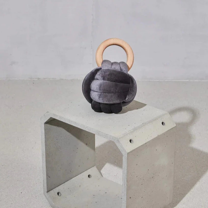 Velvet Knot Door Stop Grey Saga tlv