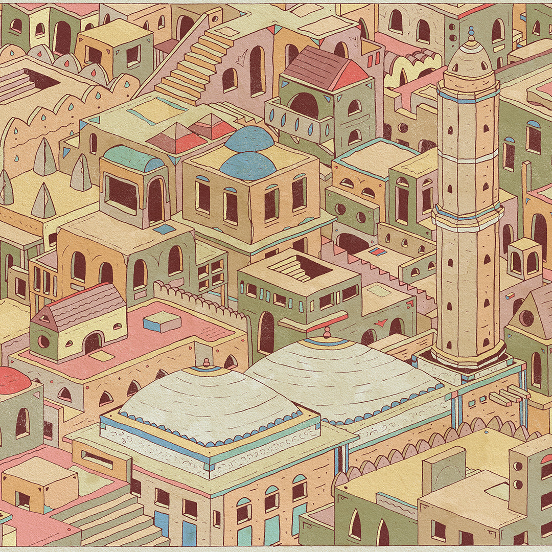 הדפס גגות יפו- מסגד מחמודיה