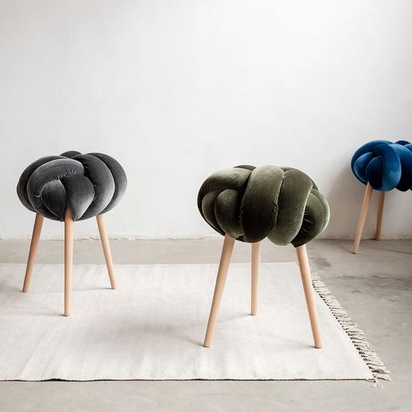 Velvet Knots Stool