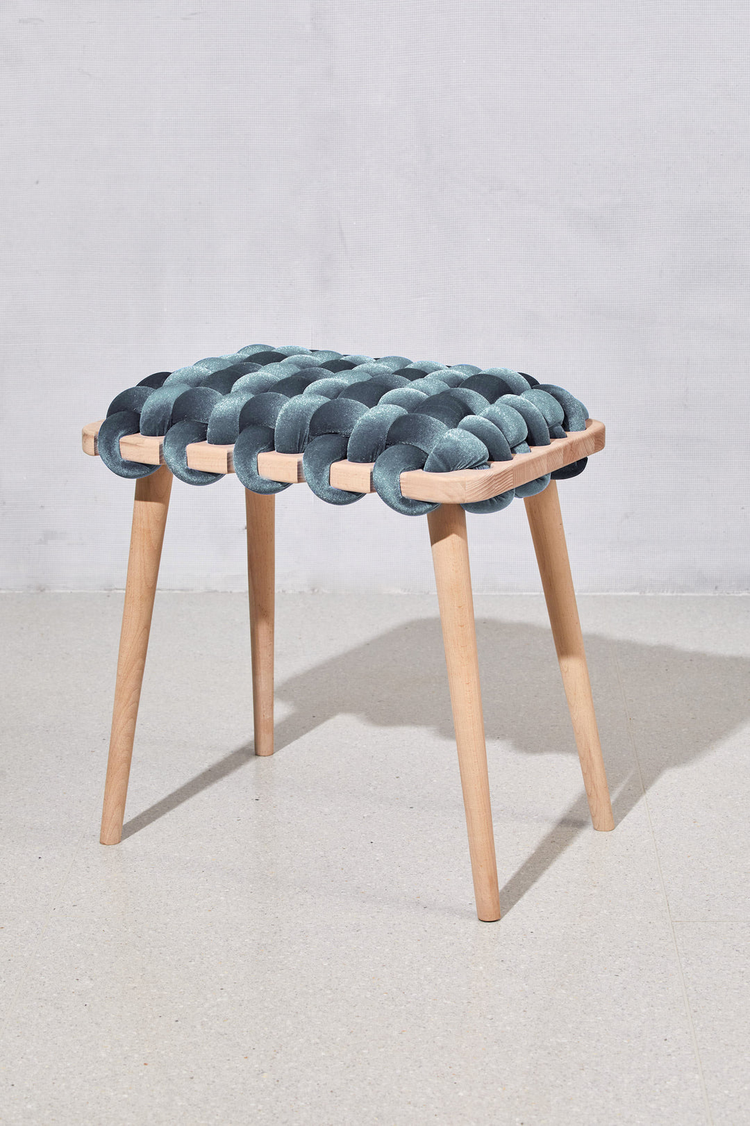 Woven Stool- Velvet