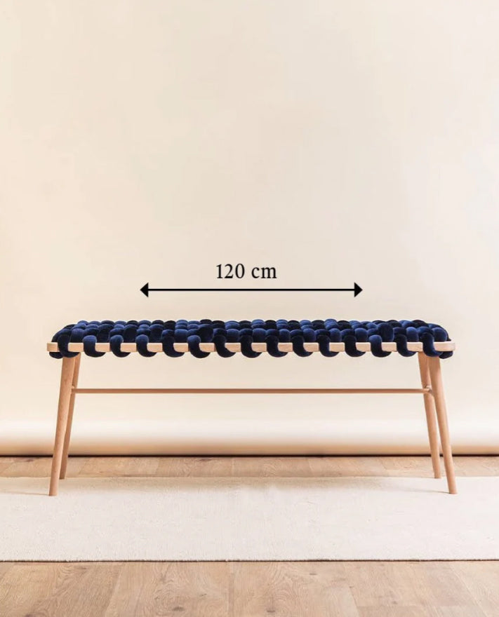 Suede Woven Bench- Chocolate Brown