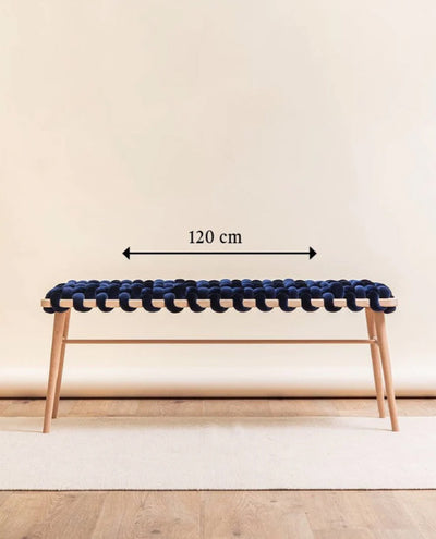 Suede Woven Bench- Rose Pink
