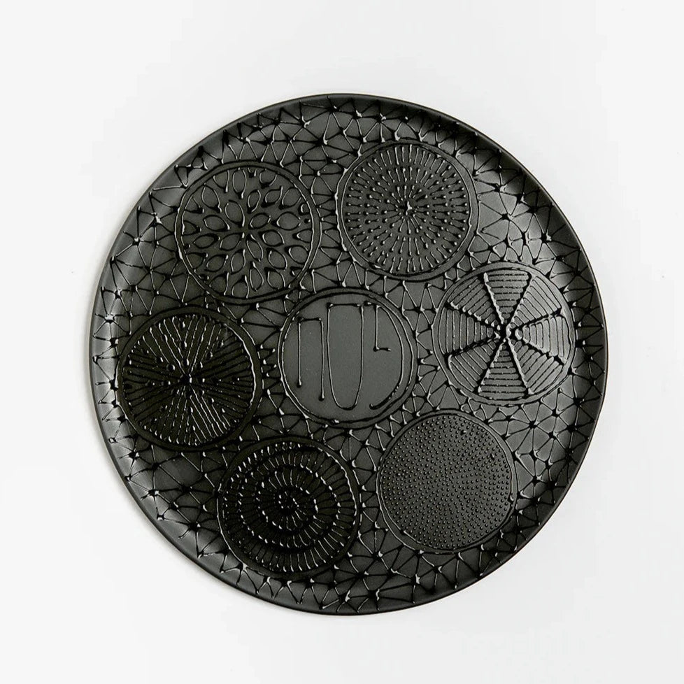 Illustrated Passover Plate - Black