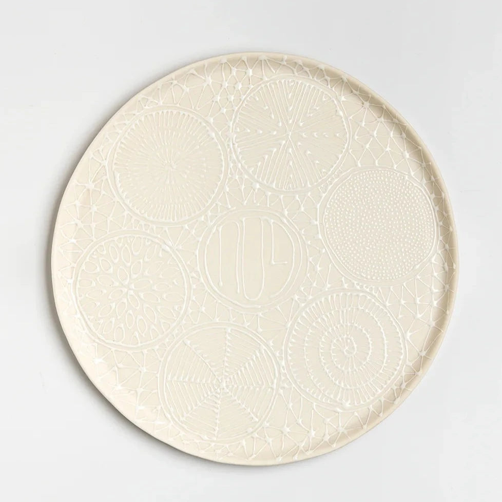 Illustrated Passover Plate - White