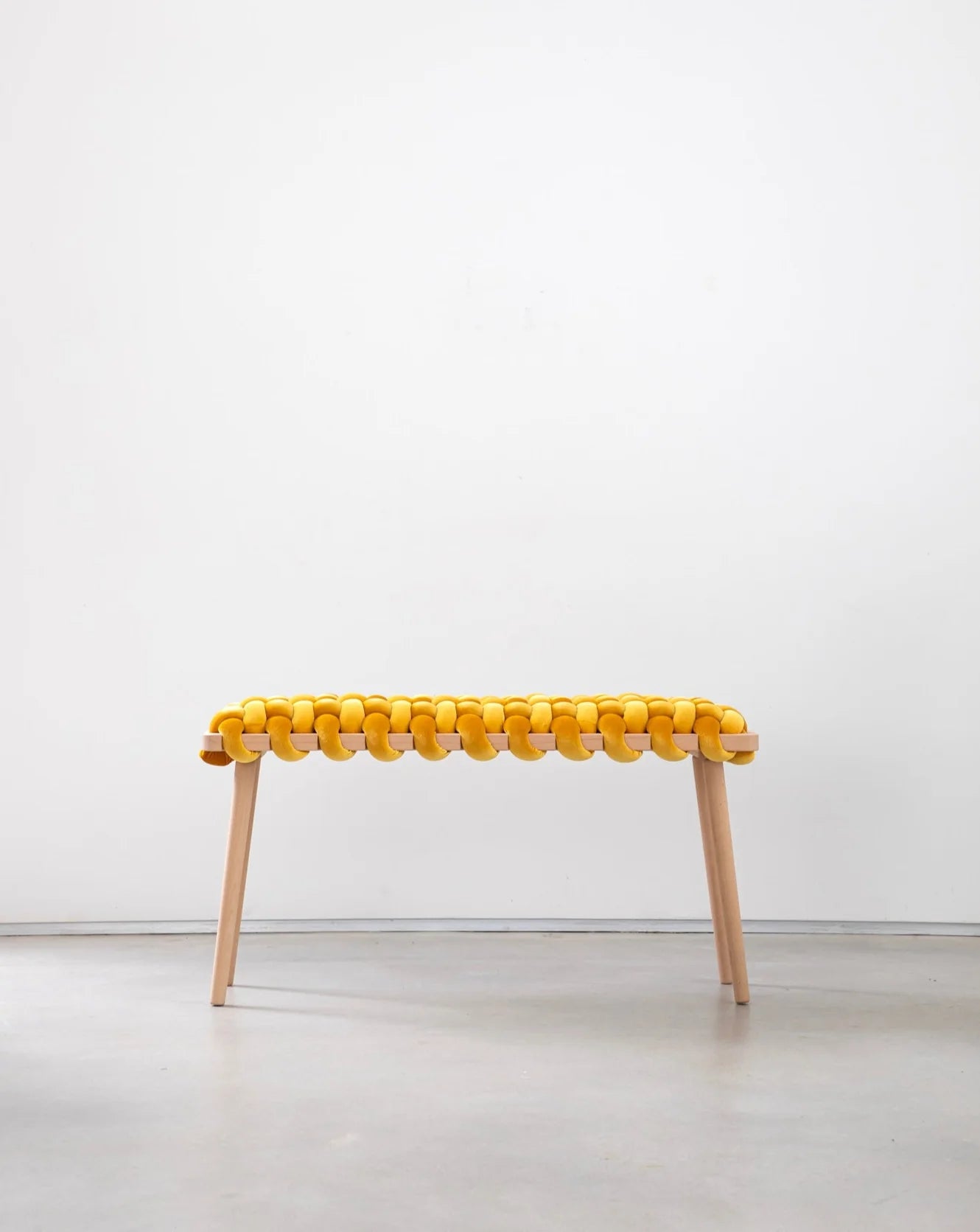 Velvet Woven Bench - Sunlight Yellow