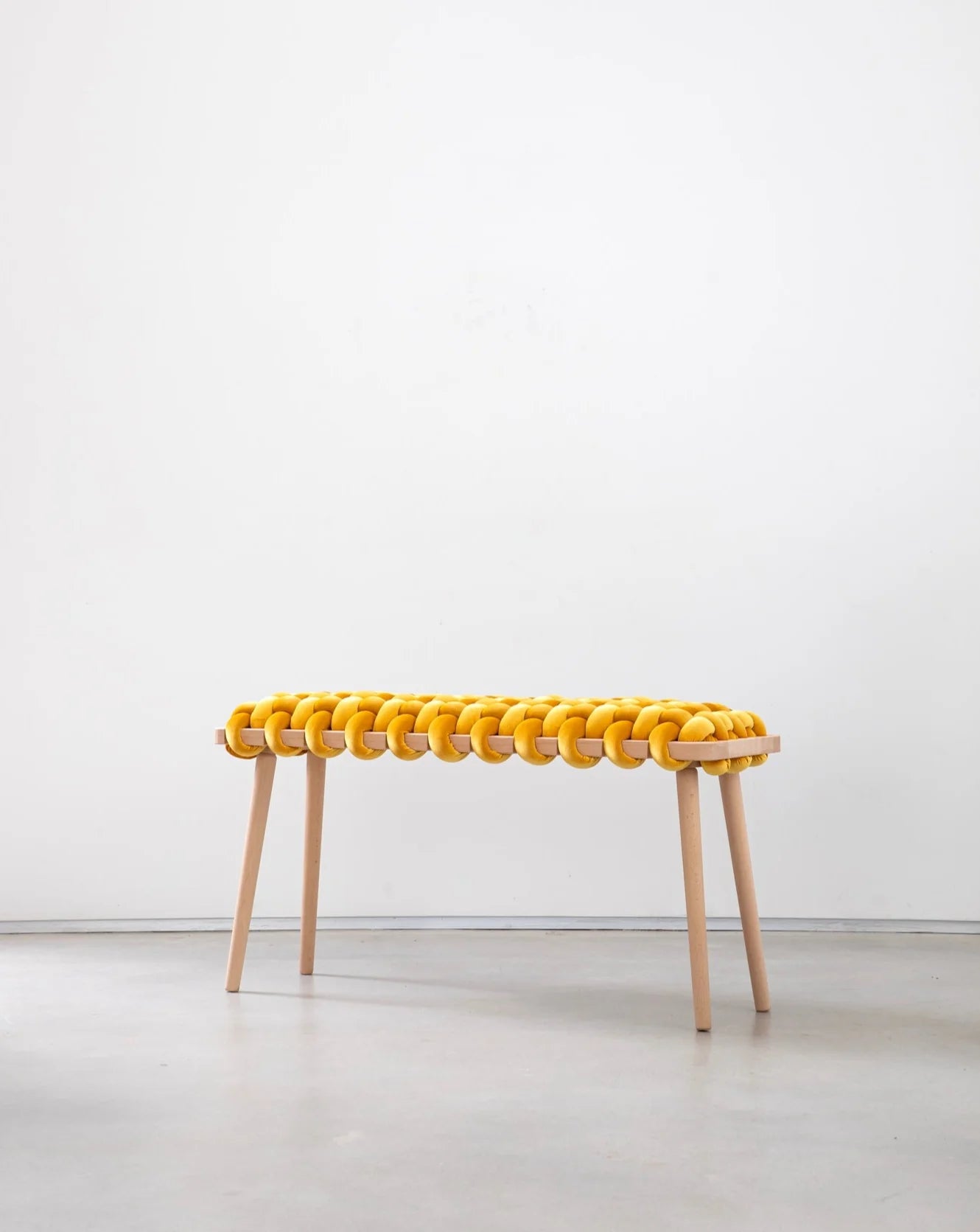 Velvet Woven Bench - Sunlight Yellow