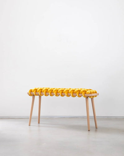 Velvet Woven Bench - Sunlight Yellow