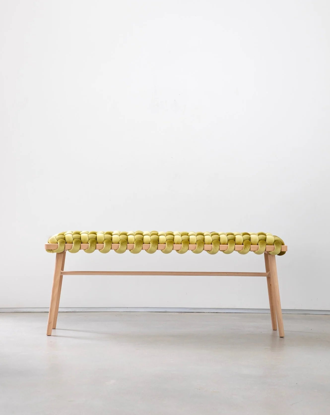 Velvet Woven Bench - Citron