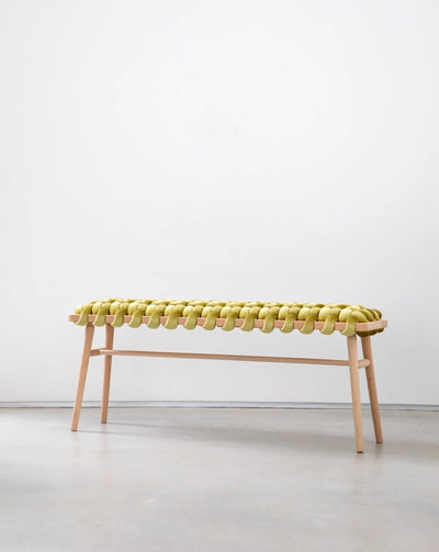 Velvet Woven Bench - Citron