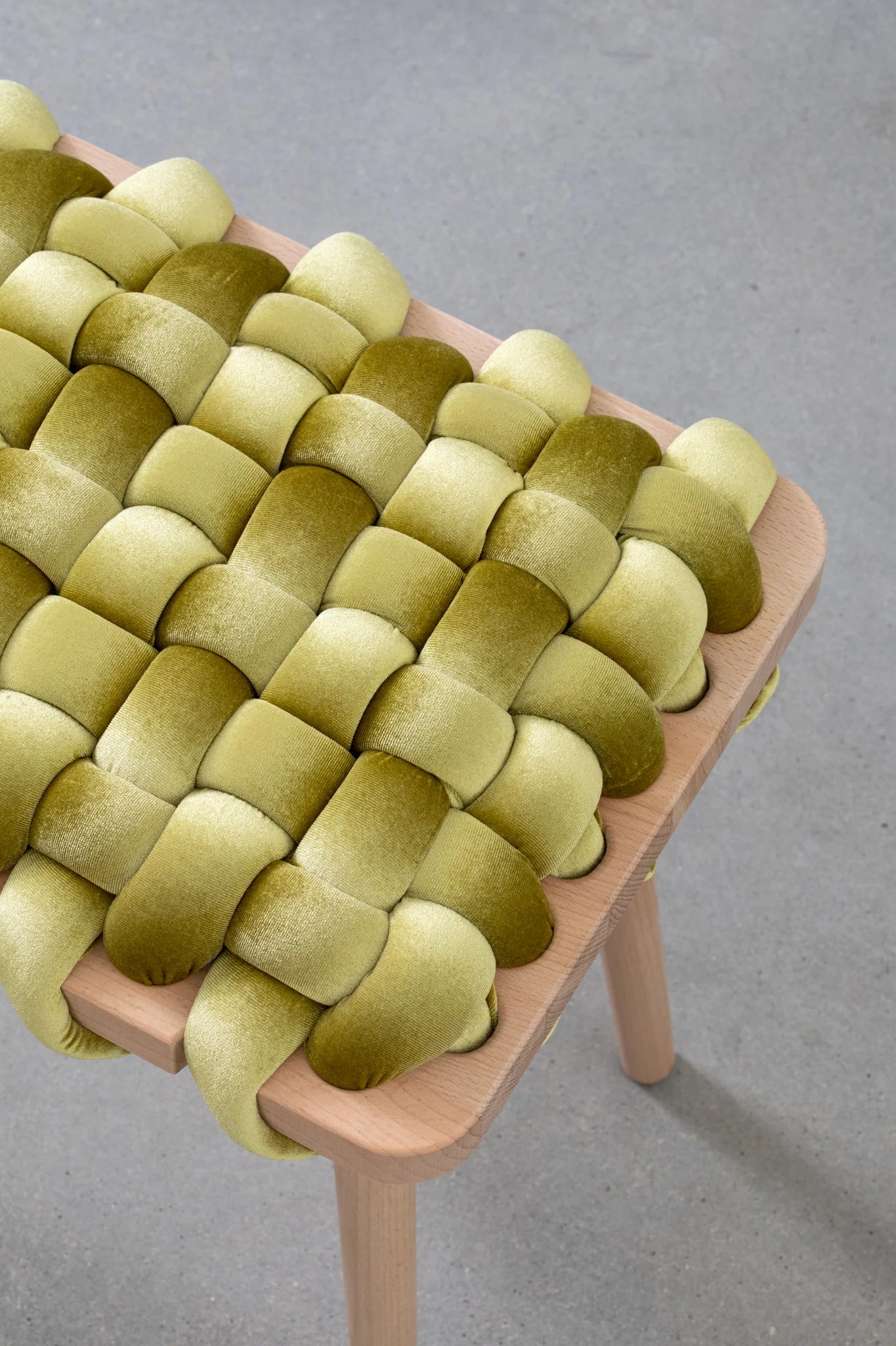 Velvet Woven Bench - Citron