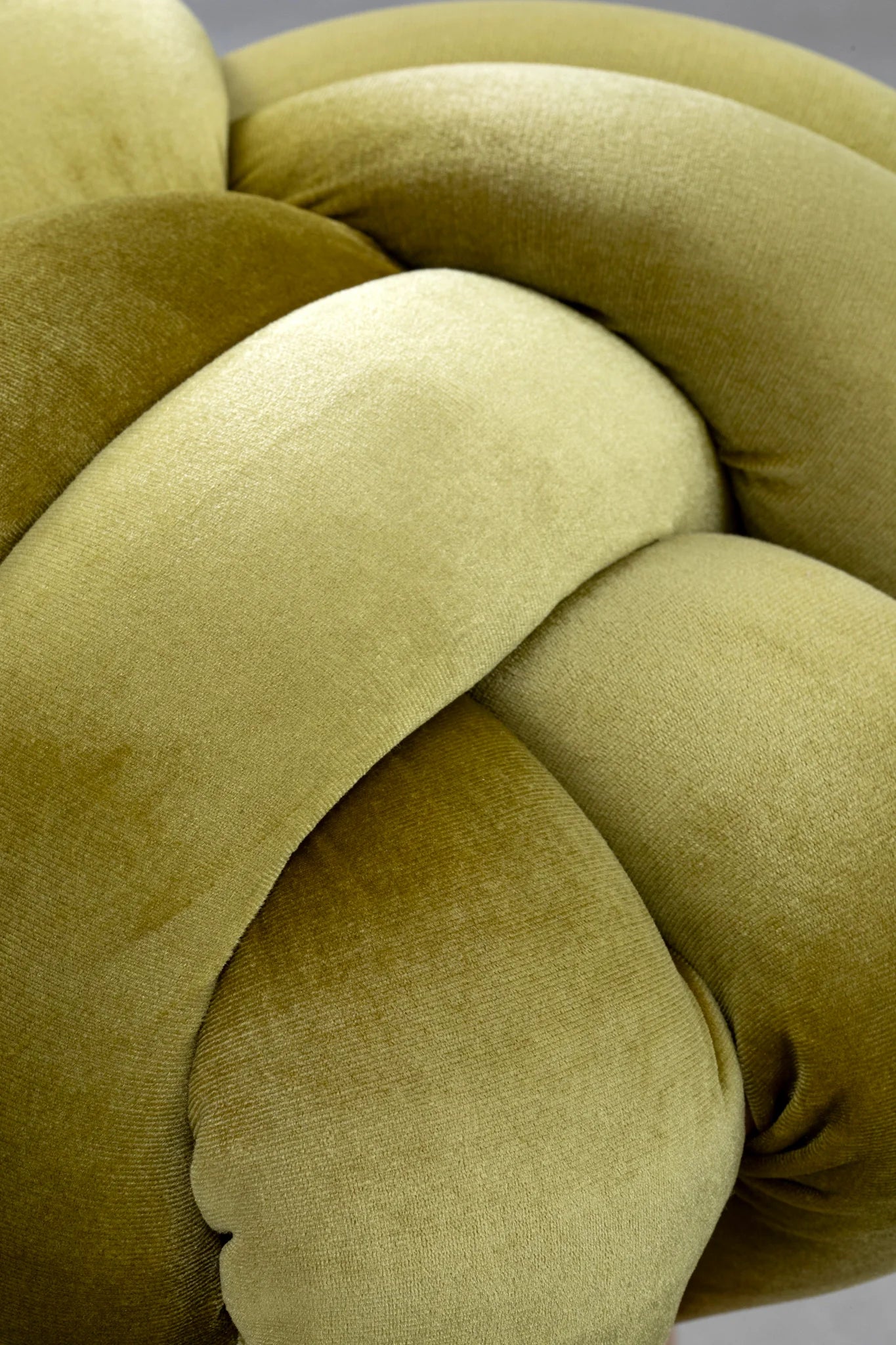 Velvet Knot Stool- Citron