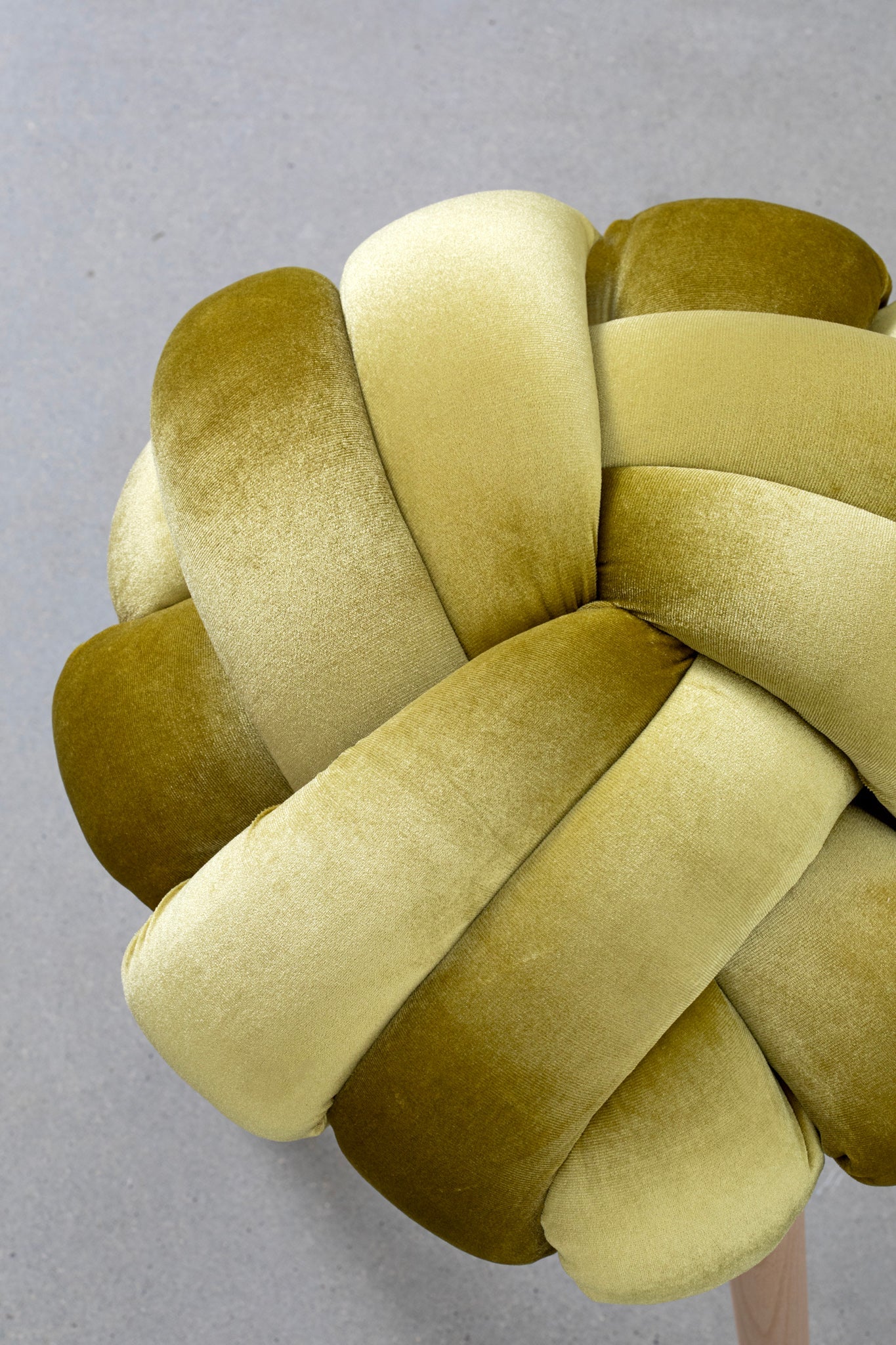 Velvet Knot Stool- Citron