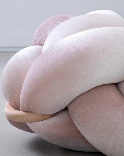 Velvet Knot Cushion- Pink Pearl