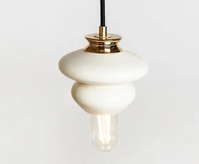 Small Apilar Lamp- White & Gold