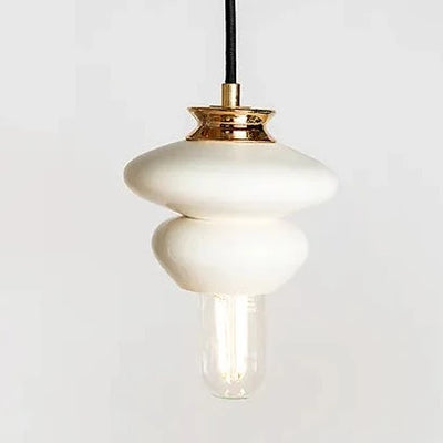 Small Apilar Lamp- White & Gold