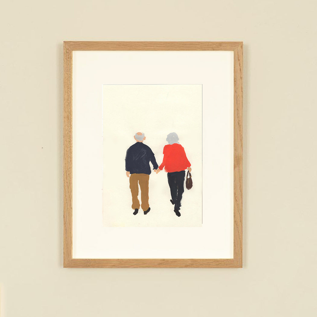 "Passer-By" - Couple Holding Hands - Original Painting