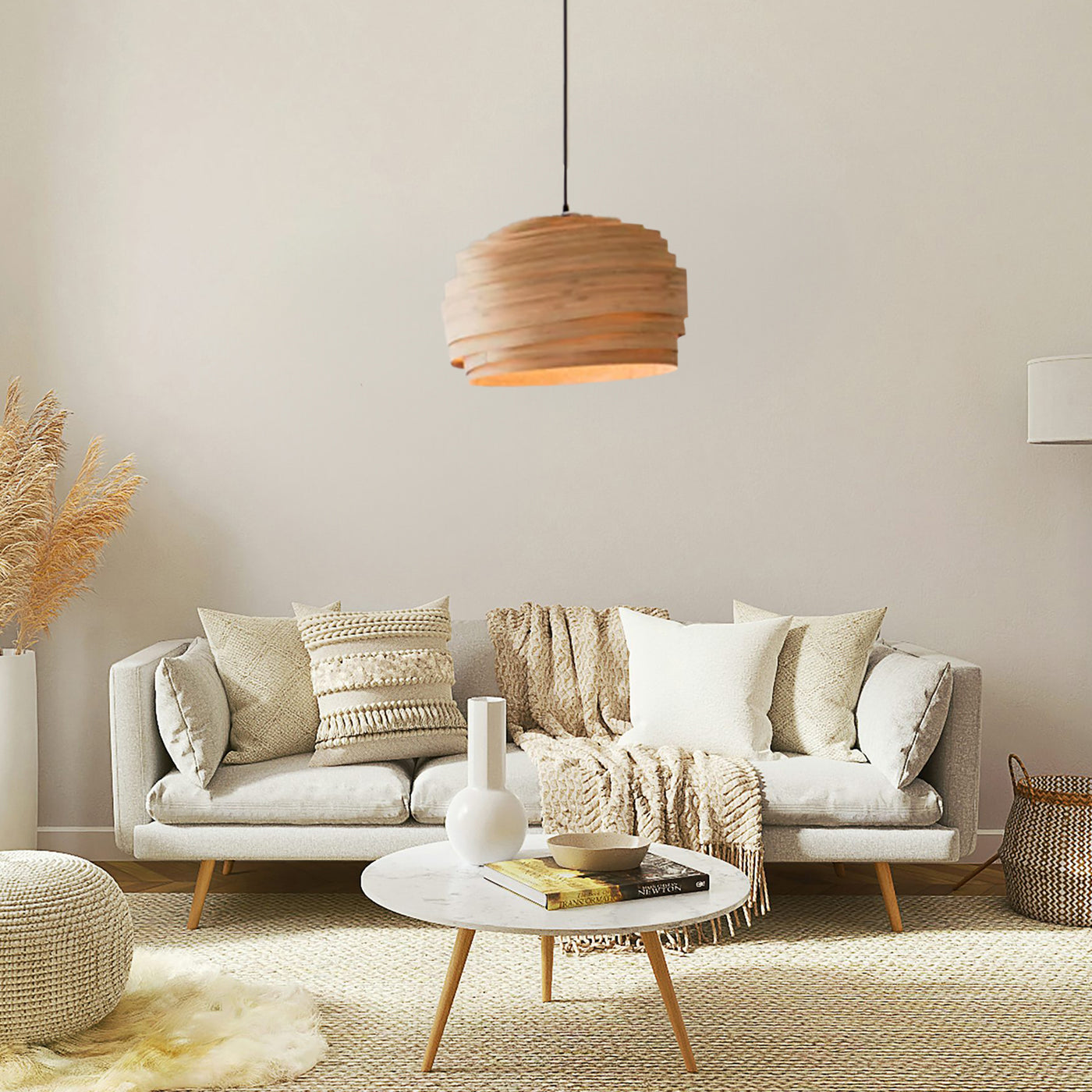 Light Cloud Veneer Lamp- Bamboo