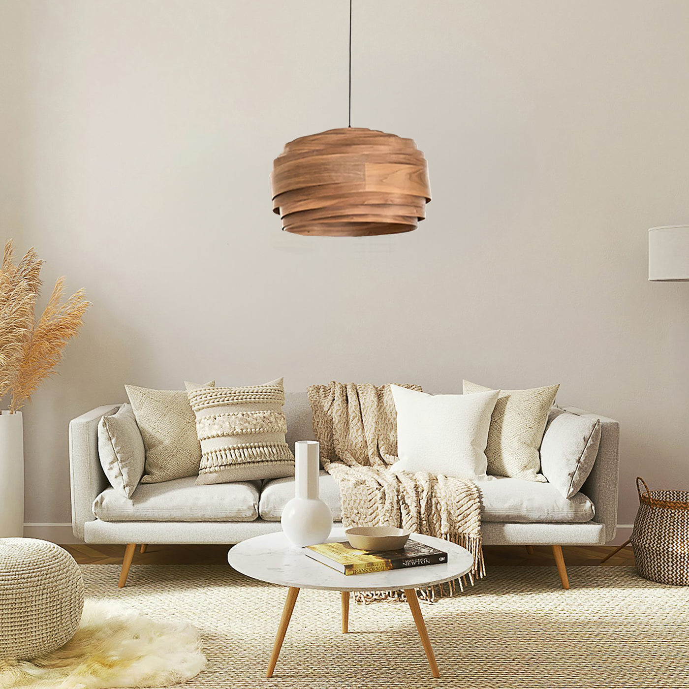 Light Cloud Veneer Lamp- Walnut