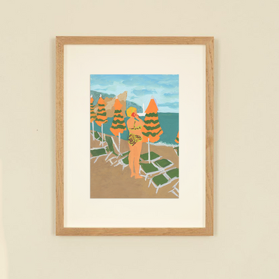 At the Beach - Original framed painting