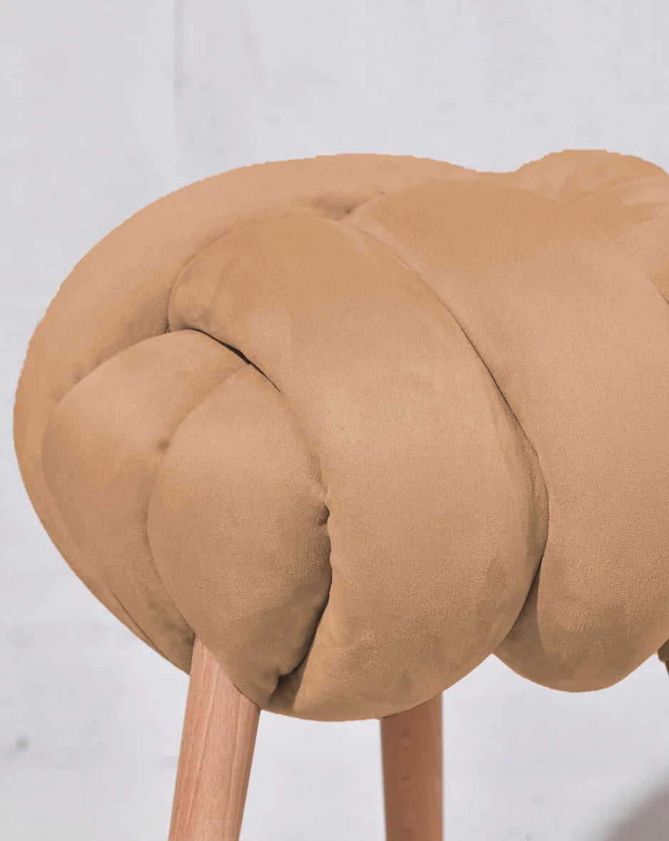 Suede Knot Stool- Camel