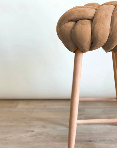 Suede Knot Bar Stool- Choolate Brown