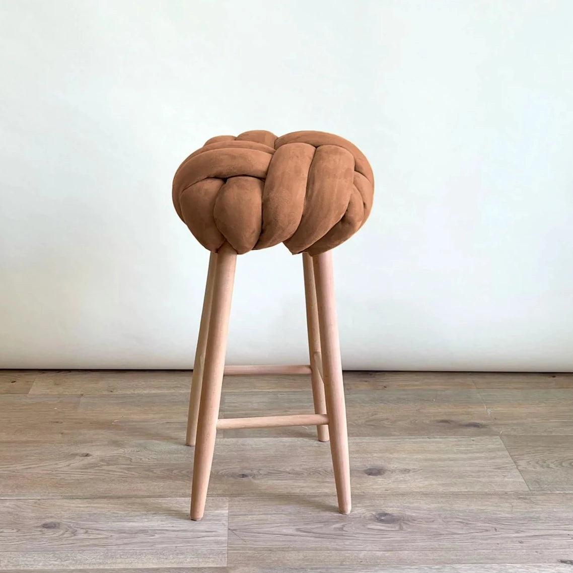 Suede Knot Bar Stool- Choolate Brown