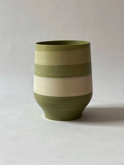 Polymer Vase - Green and Cream