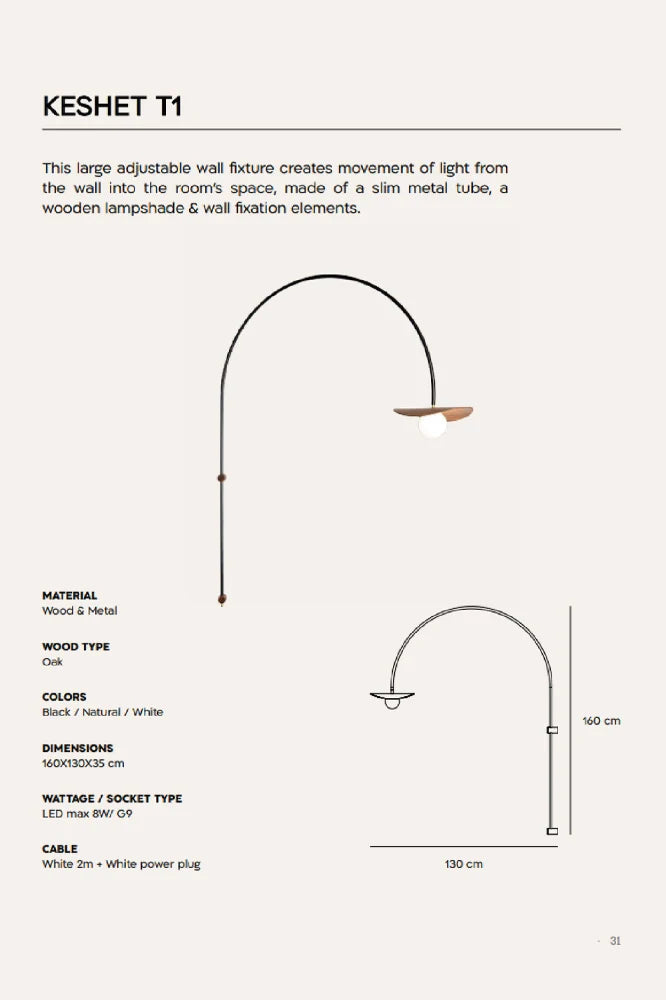 קשת T1 - גוף תאורה קירי