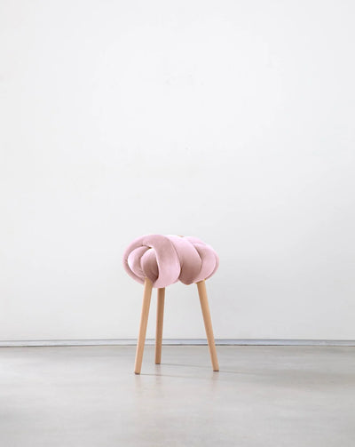 Velvet Knot Stool- Pink Pearl