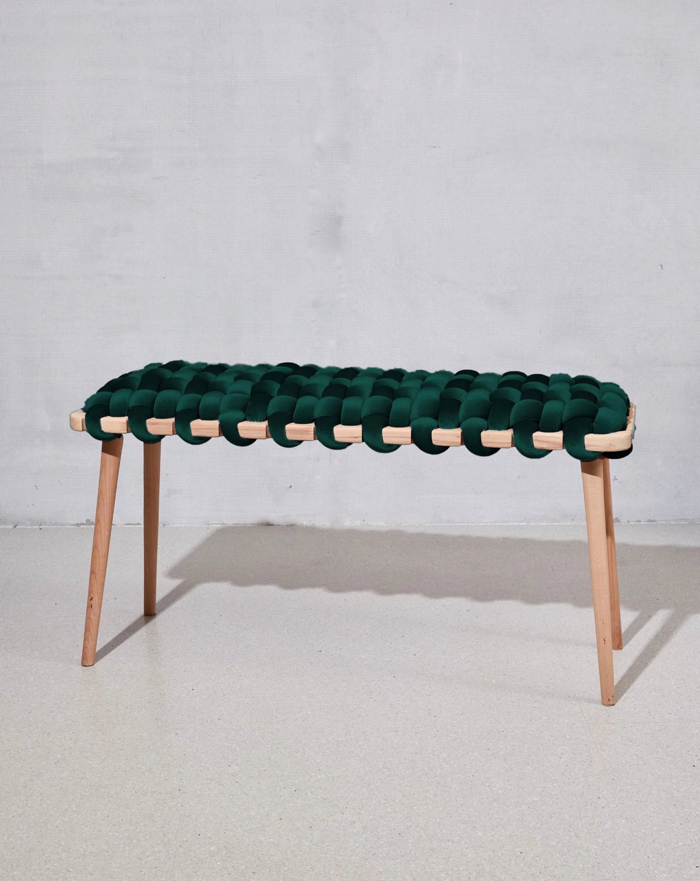 Velvet Woven Bench - Teal