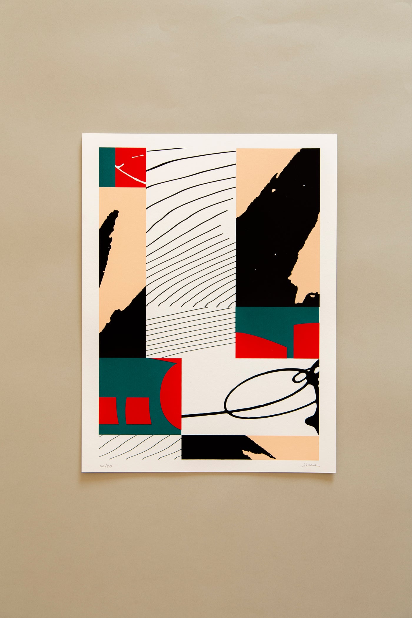 Screen Print Green & Red #2- Dima Korma