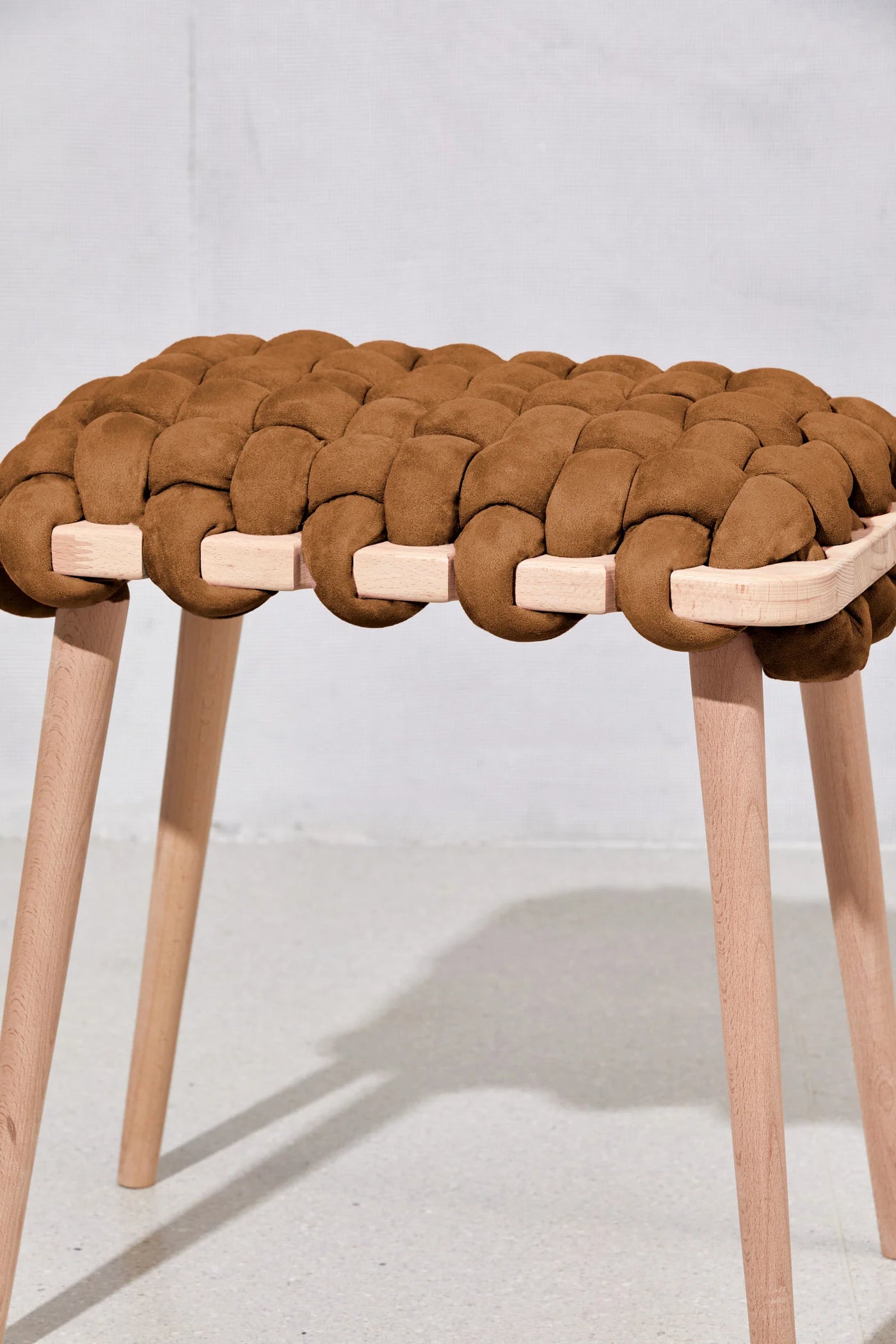 Suede Woven Stool- Choolate Brown