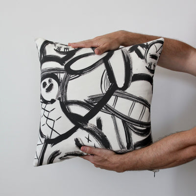 White and Black Pillow - S - Gur Inbar