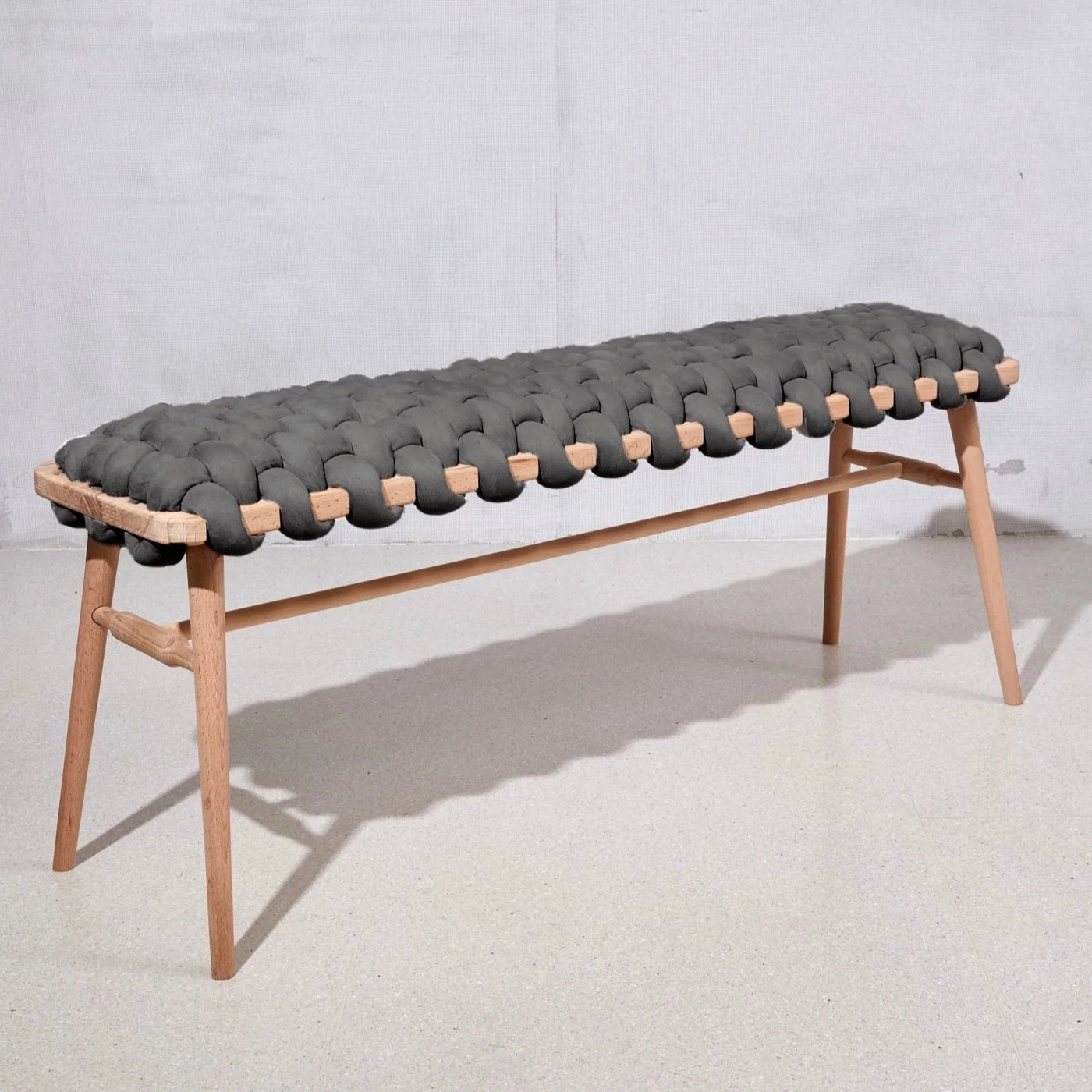 Suede Woven Bench- Graphite
