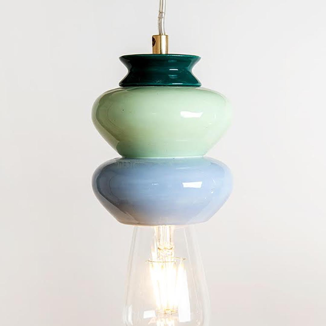 Small Apilar Lamp- Mint & Light Blue