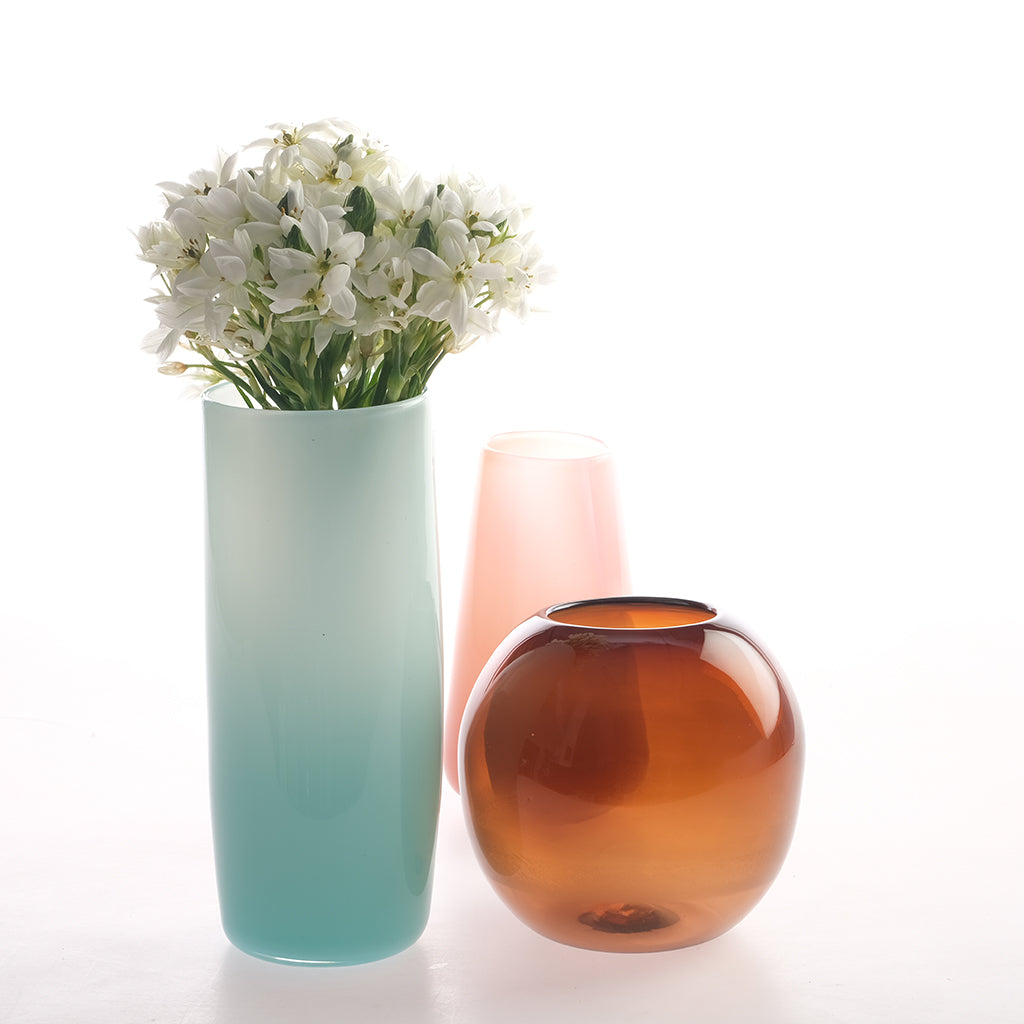 Glass Vase- Brown Ball
