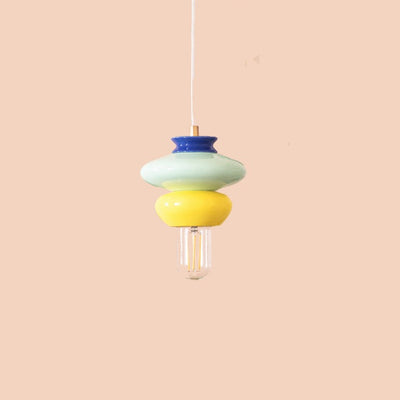 Small Apilar Lamp- Yellow & Light Blue