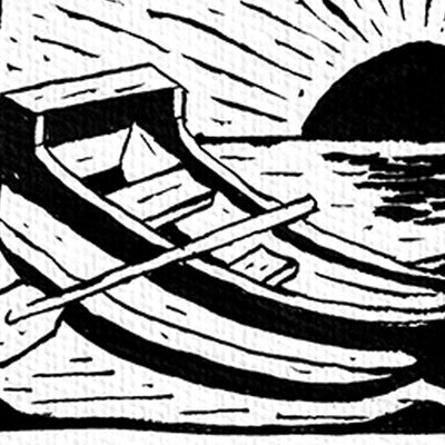סירות- איור דיו מקורי