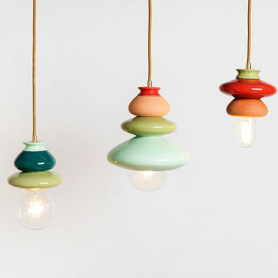 Small Apilar Lamp- Greens