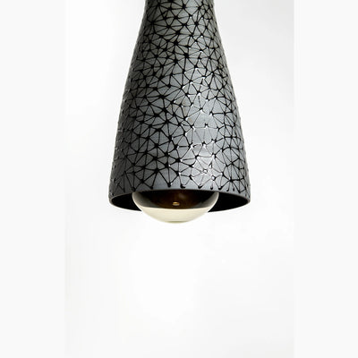 Porcelain Lamp- Black with Black Stars