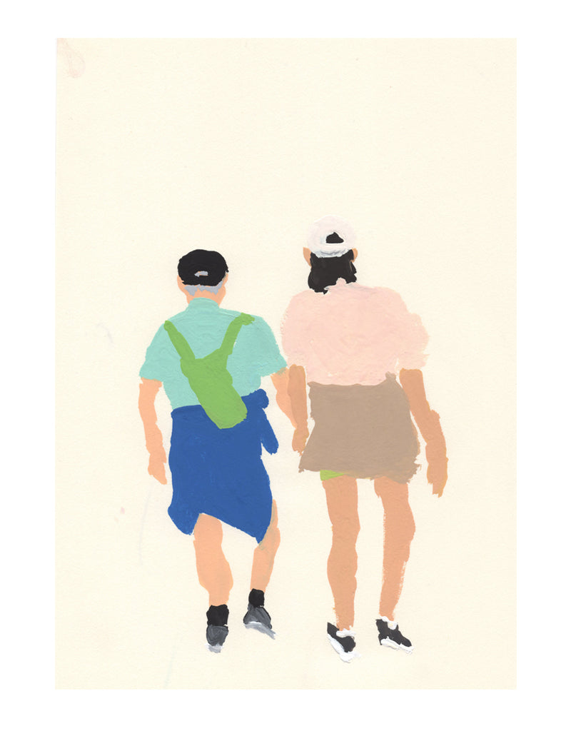 Limited edition Print- Couple with green backpack