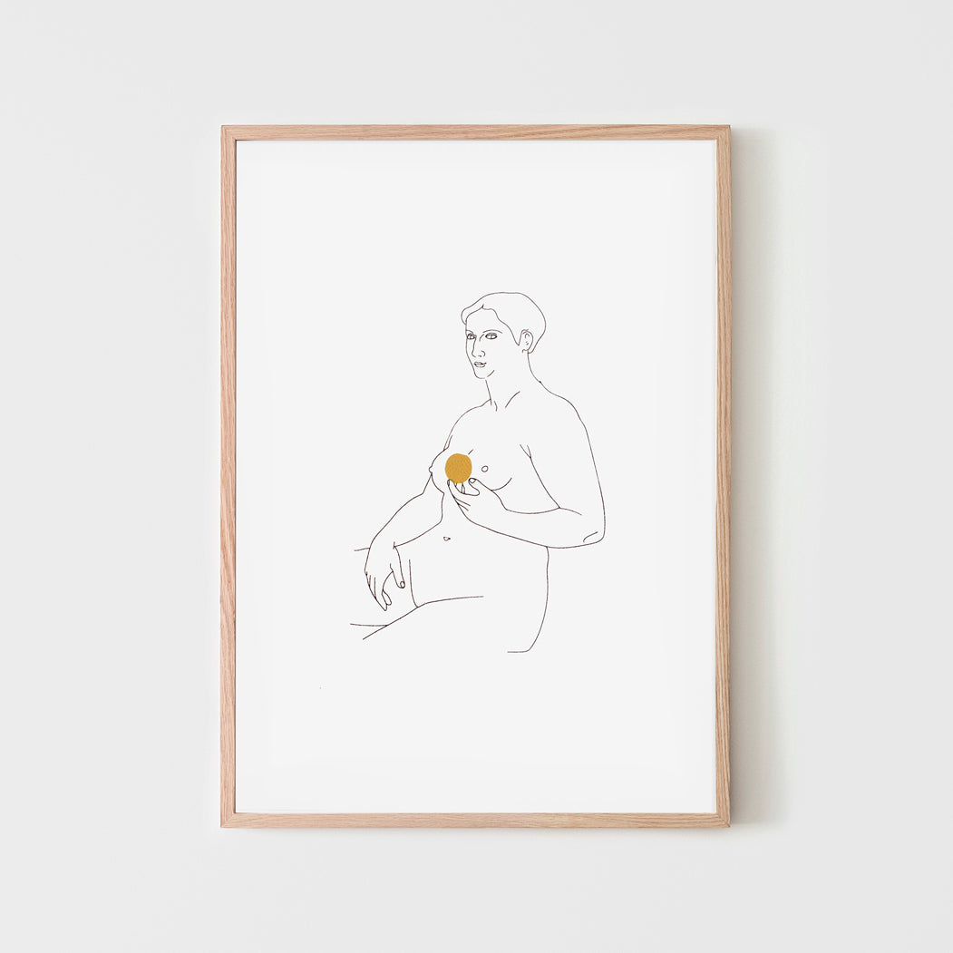 Nude with Plums - silk screen print