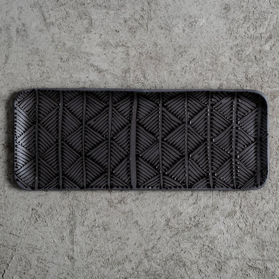 Porcelain tray - Black with black triangle