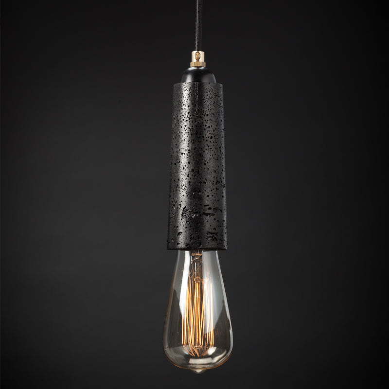 Concrete Lamp-  Black Cylinder