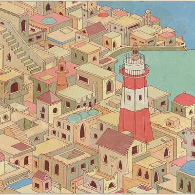 The roofs of Jaffa- The Light House Print
