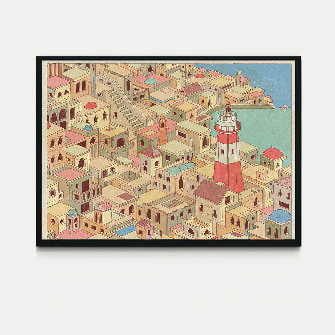 The roofs of Jaffa- The Light House Print