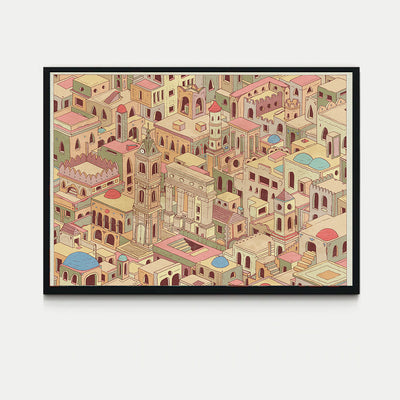 The roofs of Jaffa- The Clock Tower Print