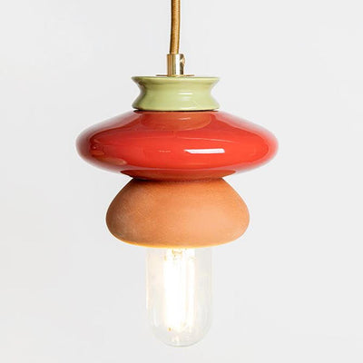 Small Apilar Lamp- Terracotta, Red and Green