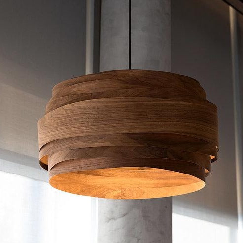 מנורת פורניר דגם מעונן חלקית- עץ אגוז
